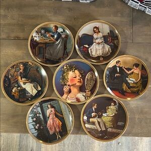 Vintage Set of 7 Norman Rockwell Collector 1983 “ Rediscovered Women”